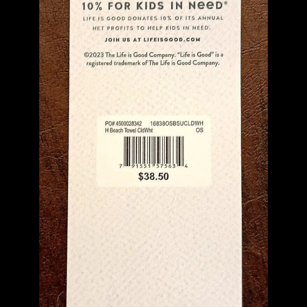 Life Is Good Tropical Palms Scene Giant Beach Towel 38 x 65" New NOS Tags 2023 - Picture 4 of 8